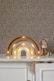 Regenbogen-Nachtlicht aus Holz, Kleinkinder-Schlafzimmerlampe, Montessori Babyzimmer Deko Pastell Cappuccino Regenbogen-Babylampe Kinderzimmer Deko Braunes Zimmer