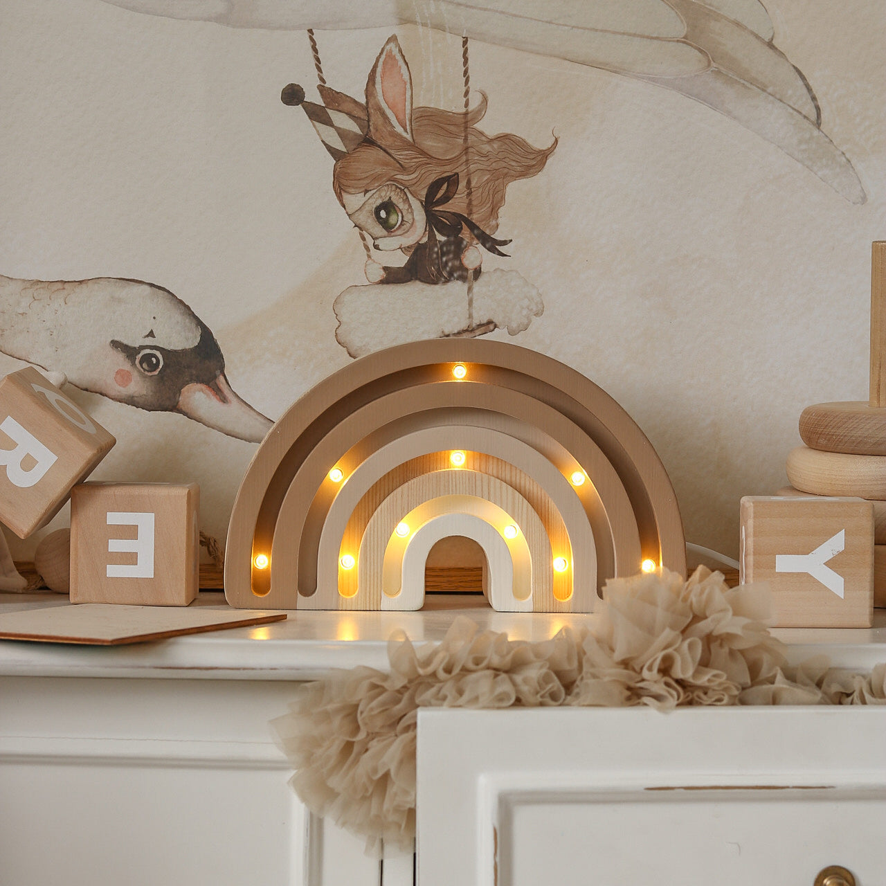 Little Lights Rainbow Mini Night Lights | Cappuccino