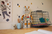 Little Lights Roboter-Nachtlicht | Metallic-Grau