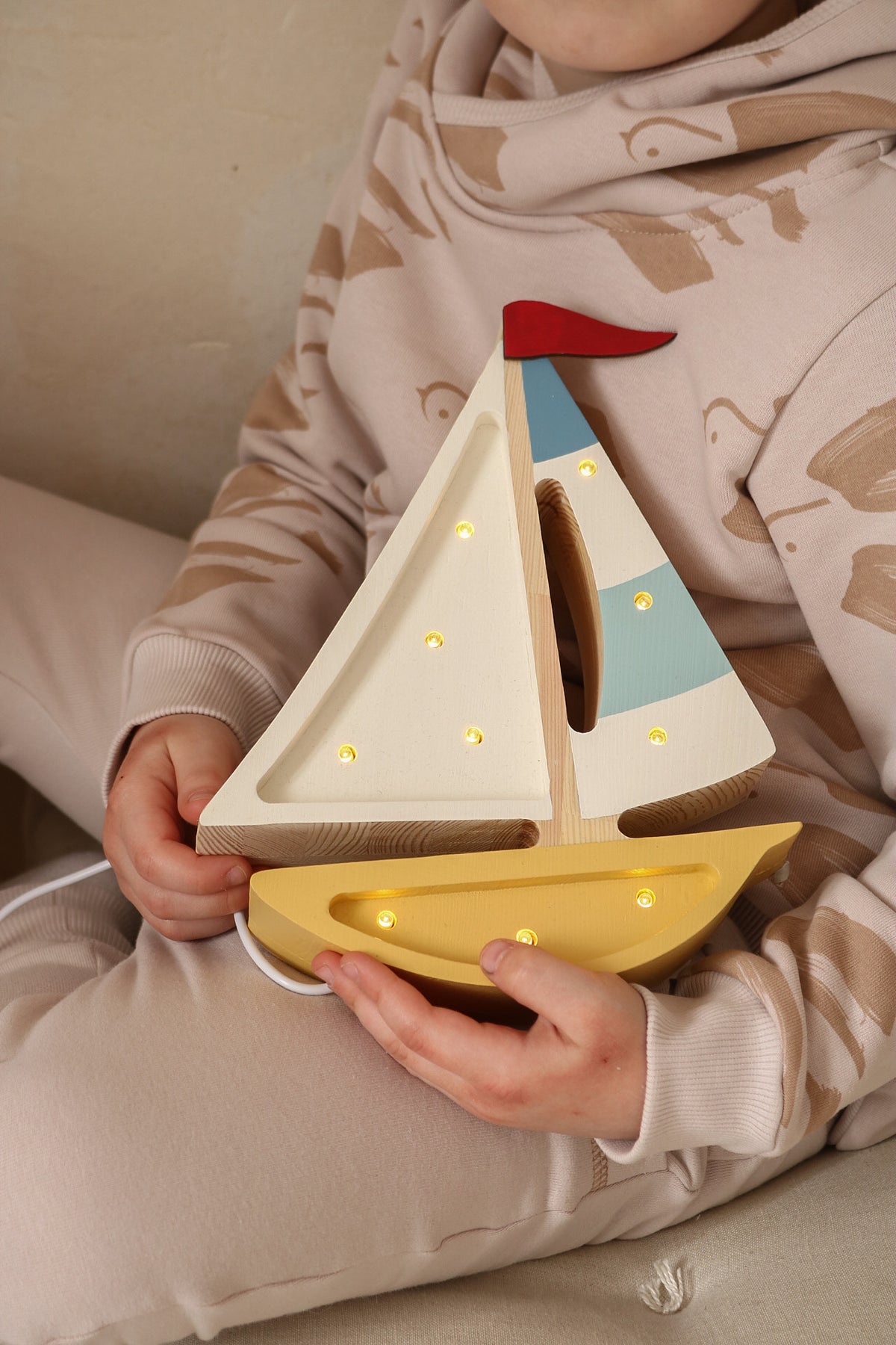 Little Lights Sailboat Night Light | Mustard
