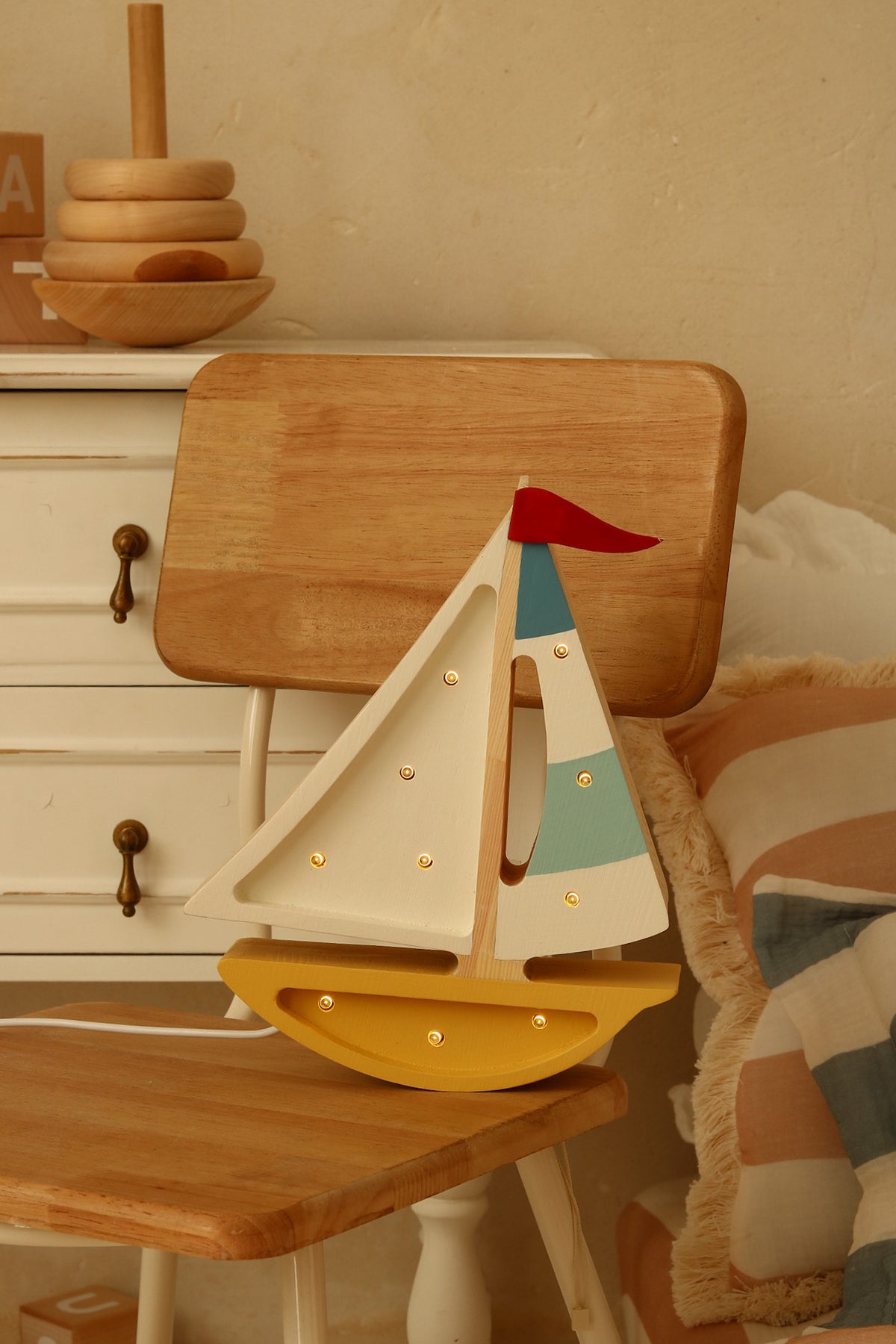 Little Lights Sailboat Night Light | Mustard