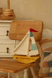 Little Lights Sailboat Night Light | Mustard