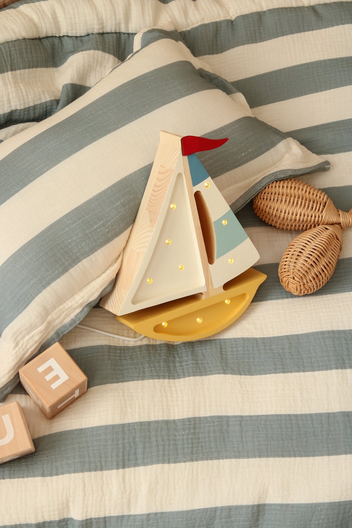Little Lights Sailboat Night Light | Mustard