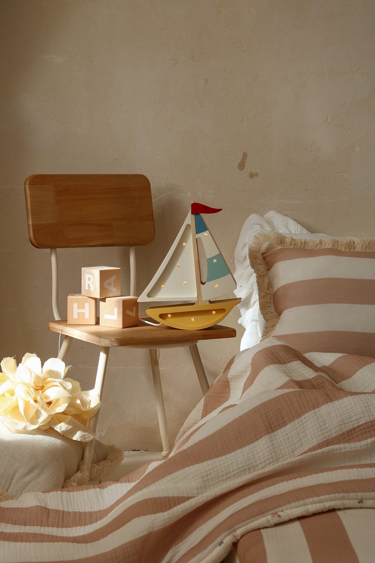 Little Lights Sailboat Night Light | Mustard