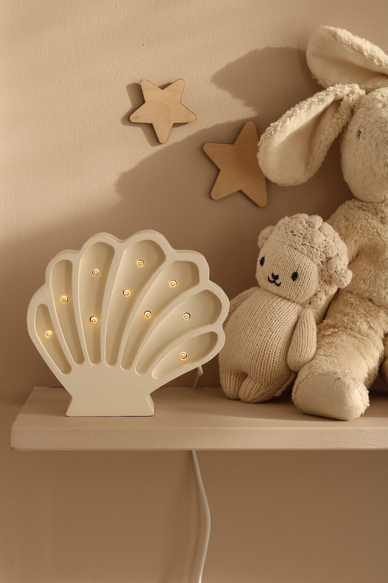 Little Lights Seashell Night Light | Pearl White