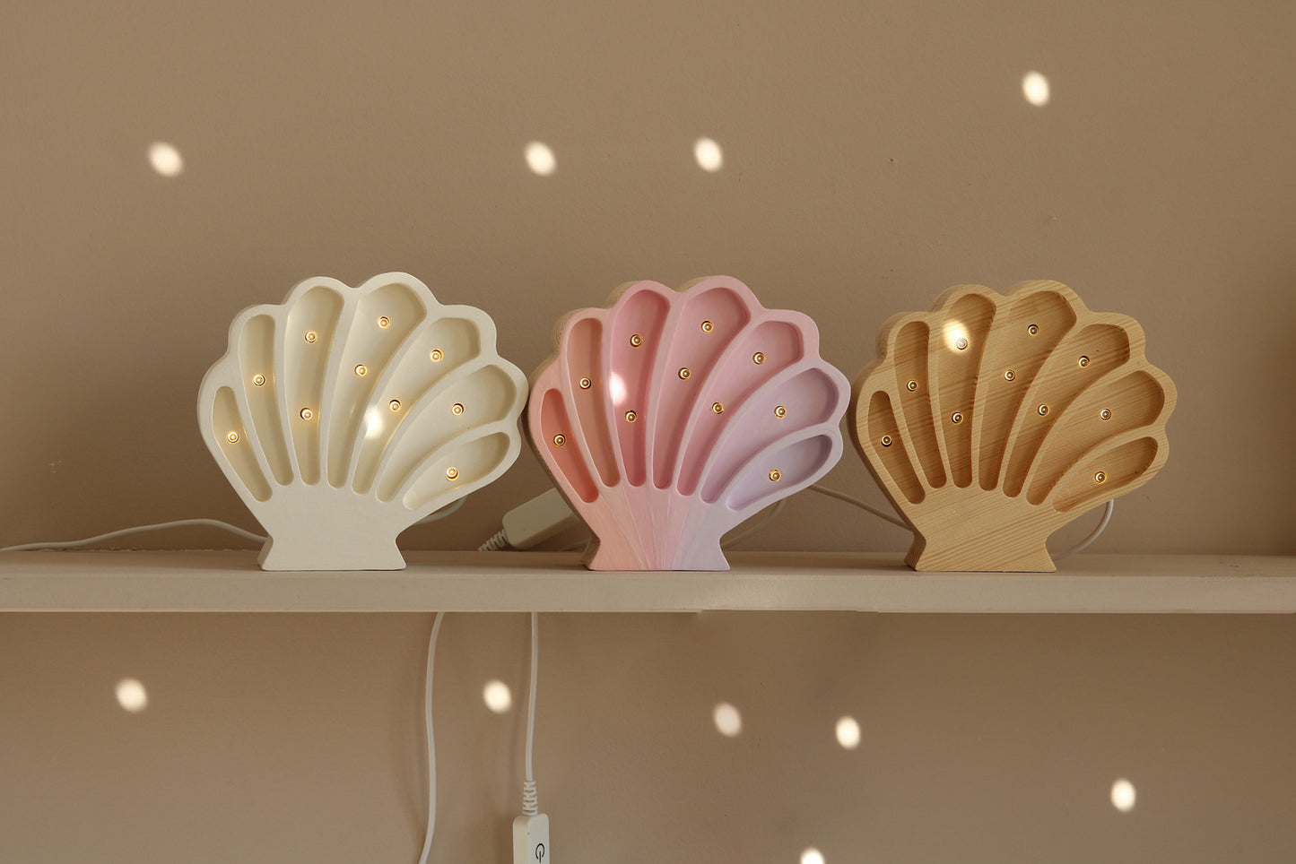 Little Lights Seashell Night Light | Pearl White