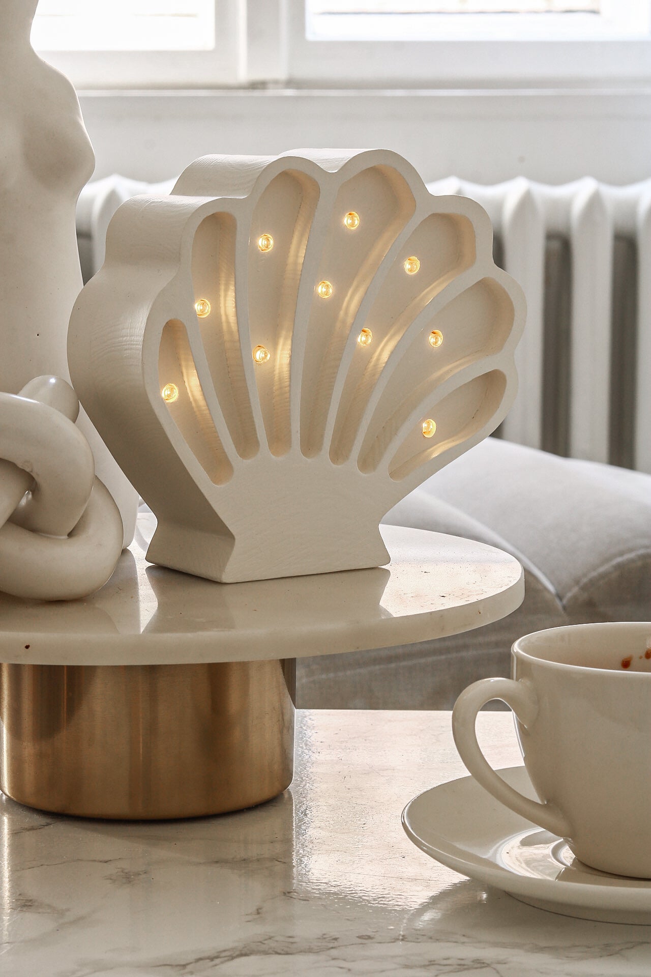 Little Lights Seashell Night Light | Pearl White