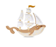 Little Lights Whale Ship Night Light | Pirate Brown