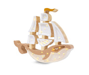 Little Lights Whale Ship Night Light | Pirate Brown