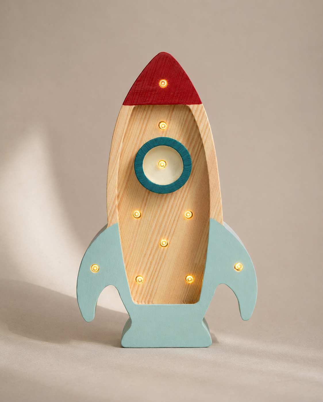 Lampka nocna Little Lights Space Rocket Mini | Drewno morskie