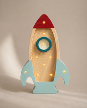 Lampka nocna Little Lights Space Rocket Mini | Drewno morskie