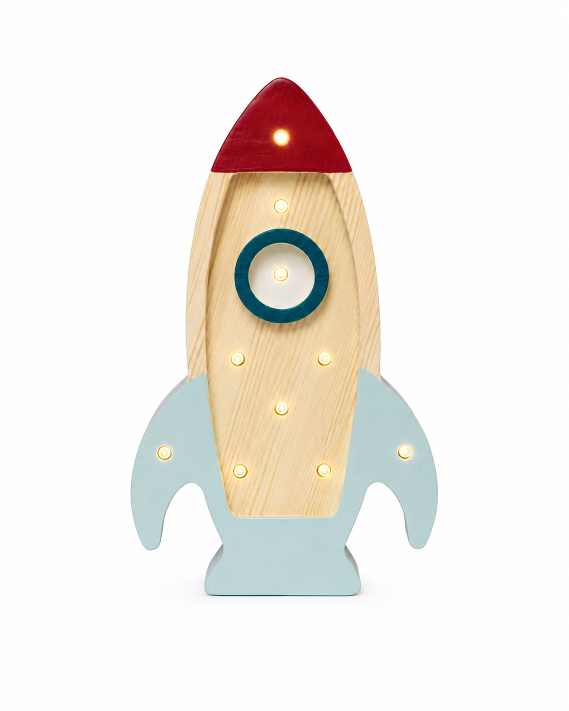 Lampka nocna Little Lights Space Rocket Mini | Drewno morskie