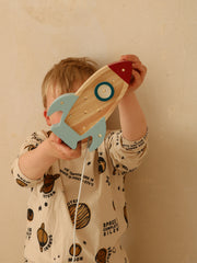Lampka nocna Little Lights Space Rocket Mini | Drewno morskie