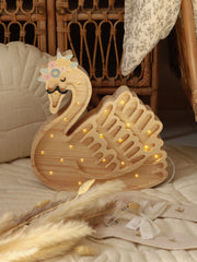 Little Lights Swan Night Light | Wooden Flower