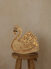 Little Lights Swan Night Light | Wooden Flower