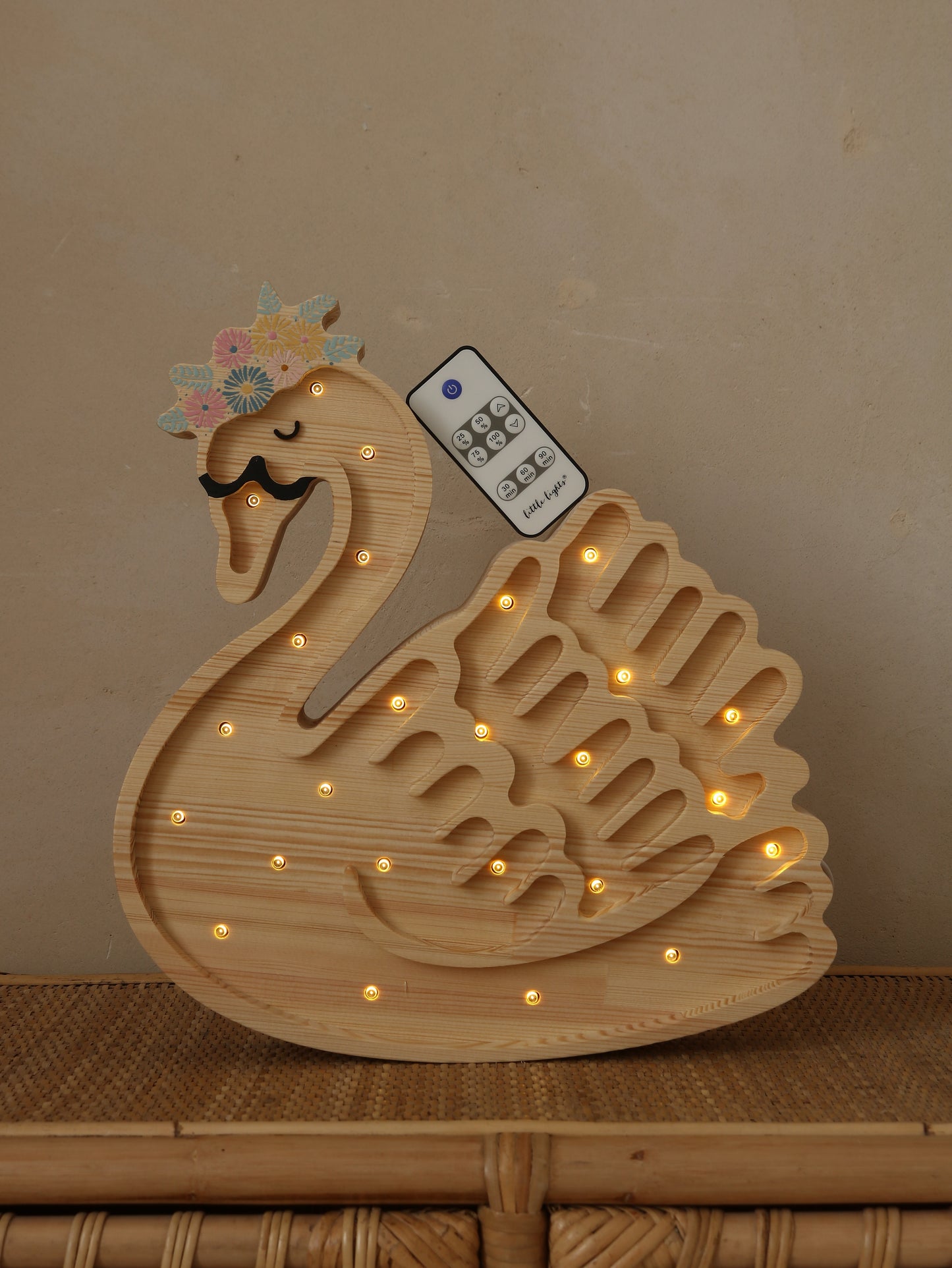 Little Lights Swan Night Light | Wooden Flower