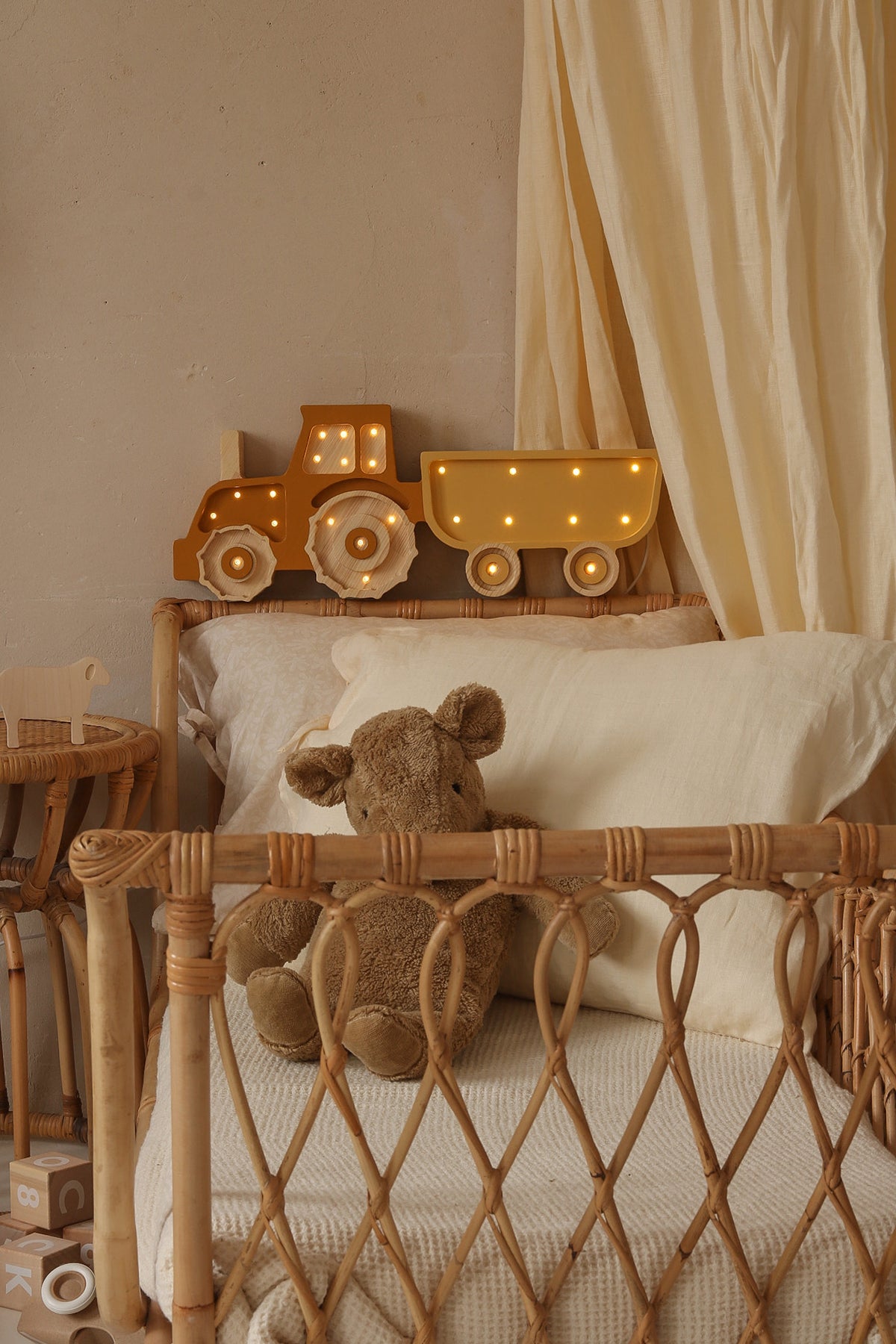 Little Lights Tractor Night Light  | Mustard