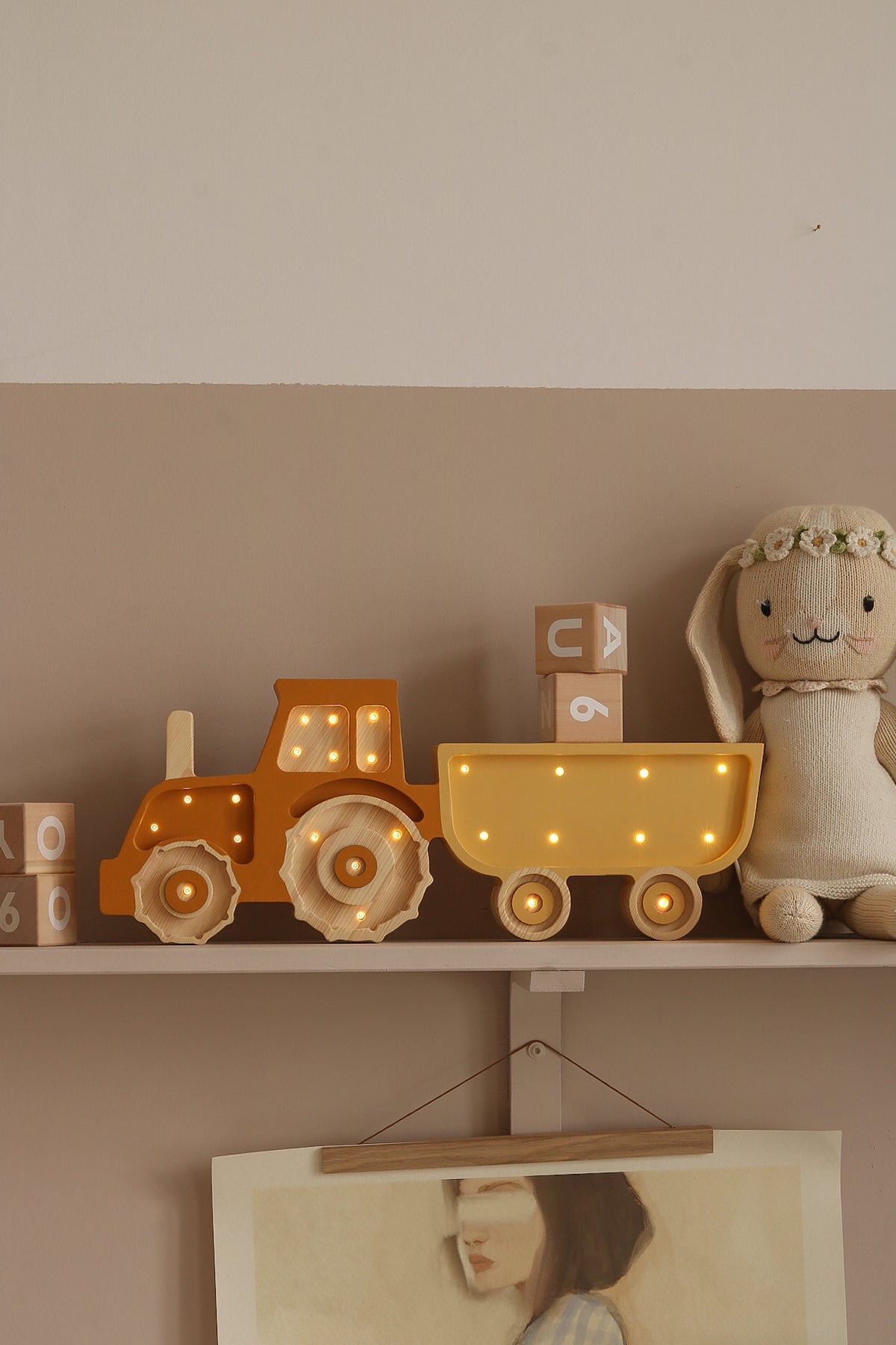 Little Lights Tractor Night Light  | Mustard