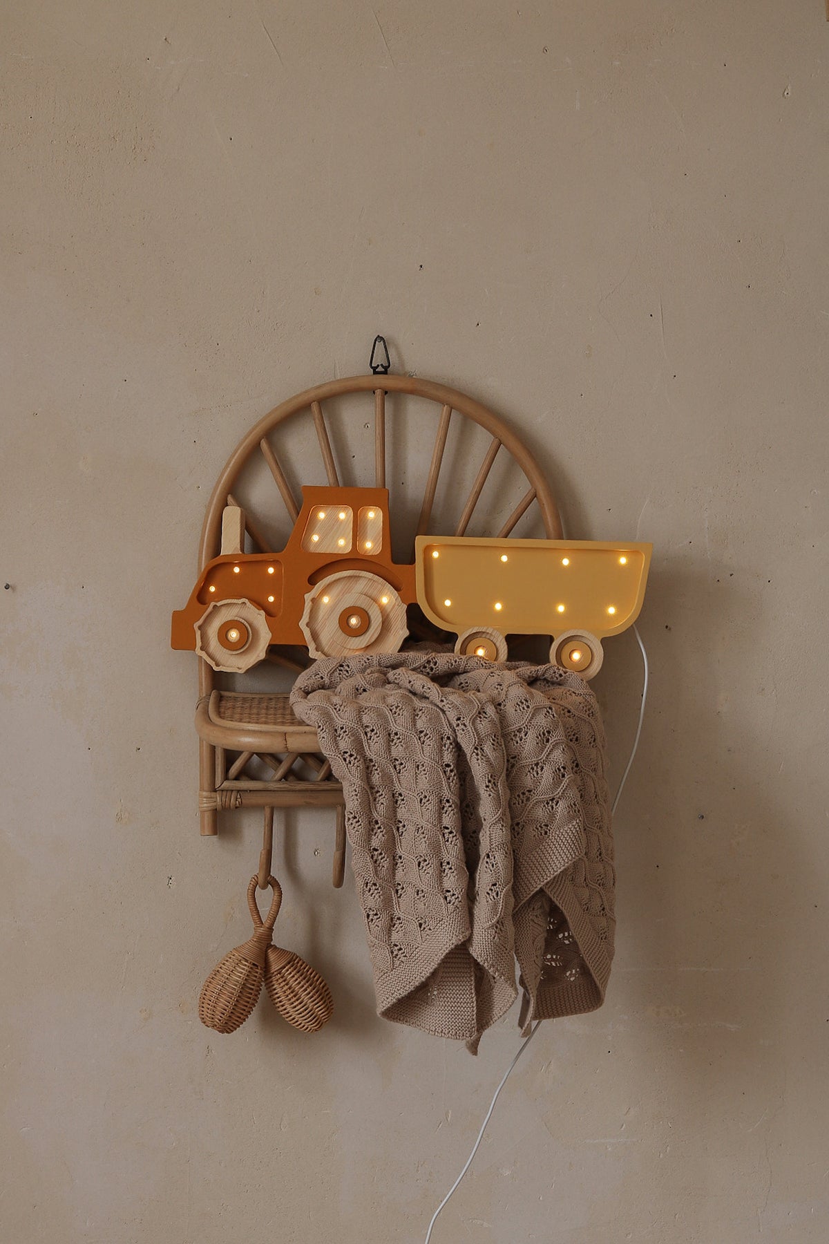 Little Lights Tractor Night Light  | Mustard