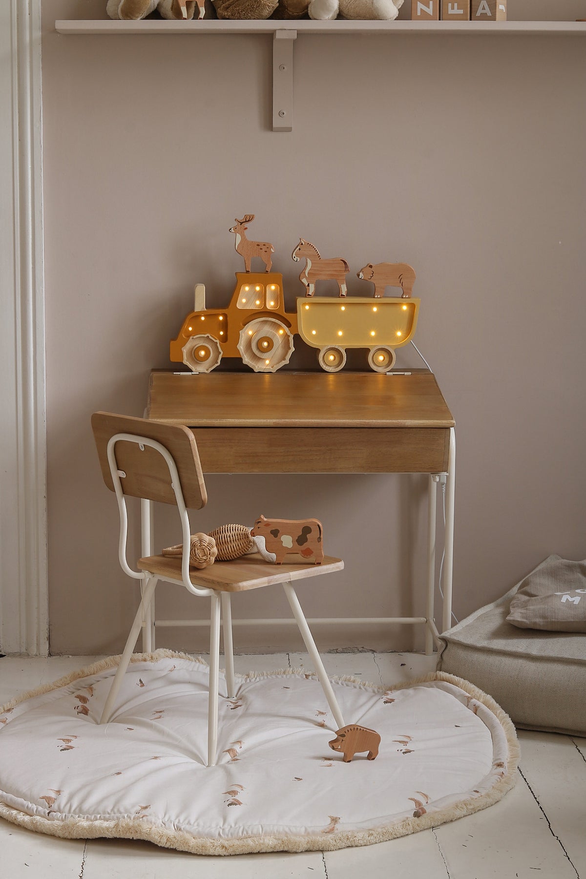 Little Lights Tractor Night Light  | Mustard