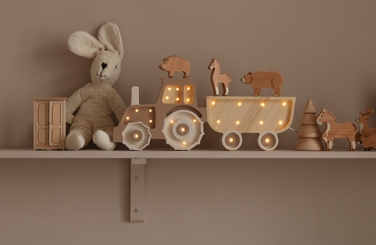 Little Lights Tractor Night Light  | Coffee Cream