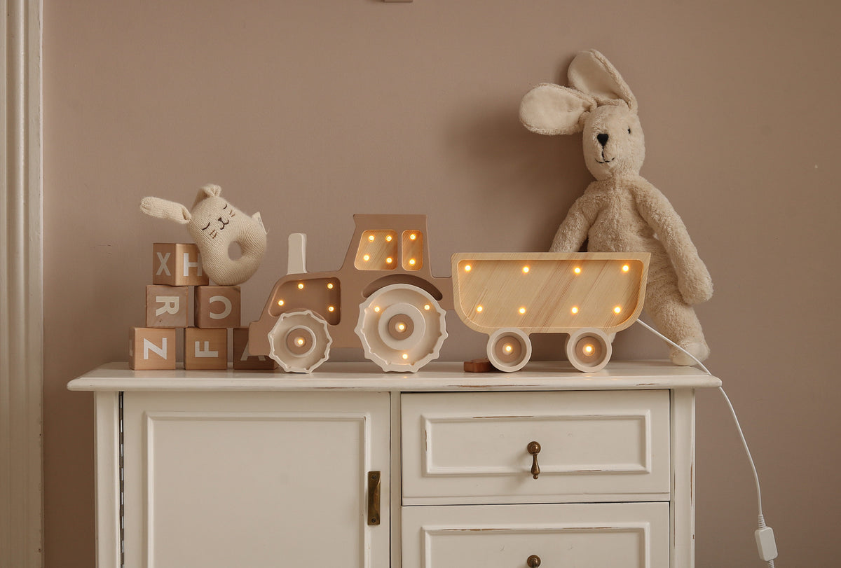Little Lights Tractor Night Light  | Coffee Cream