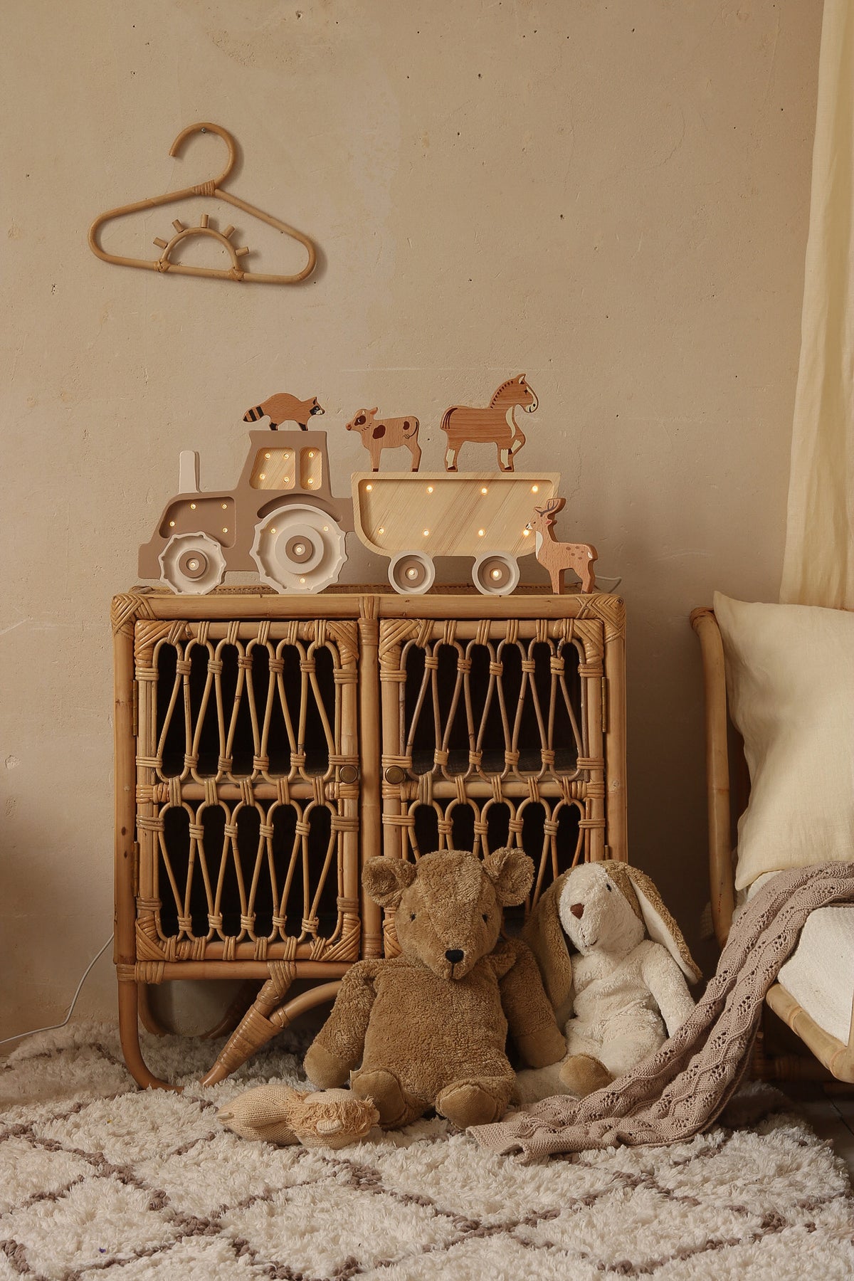 Little Lights Tractor Night Light  | Coffee Cream