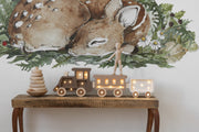 Little Lights Tractor Night Light | Coffee Wood
