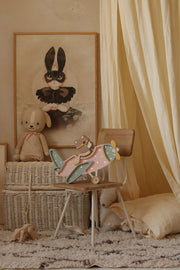 Holz Nachtlicht Retro Flugzeug Lampe Kinderzimmer Rosa Deko Handgemacht Reise & Abenteuer für Kinderzimmer Bär im Flugzeug Lampe Pilotenbär