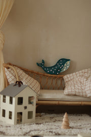 Holz Wal Nachtlicht Ozean-Themen-Kinderzimmerlampe Küsten Babyzimmer Deko LED Nachttischlampe Wandleuchte Meerestier für Kinder Nautisches Geschenk