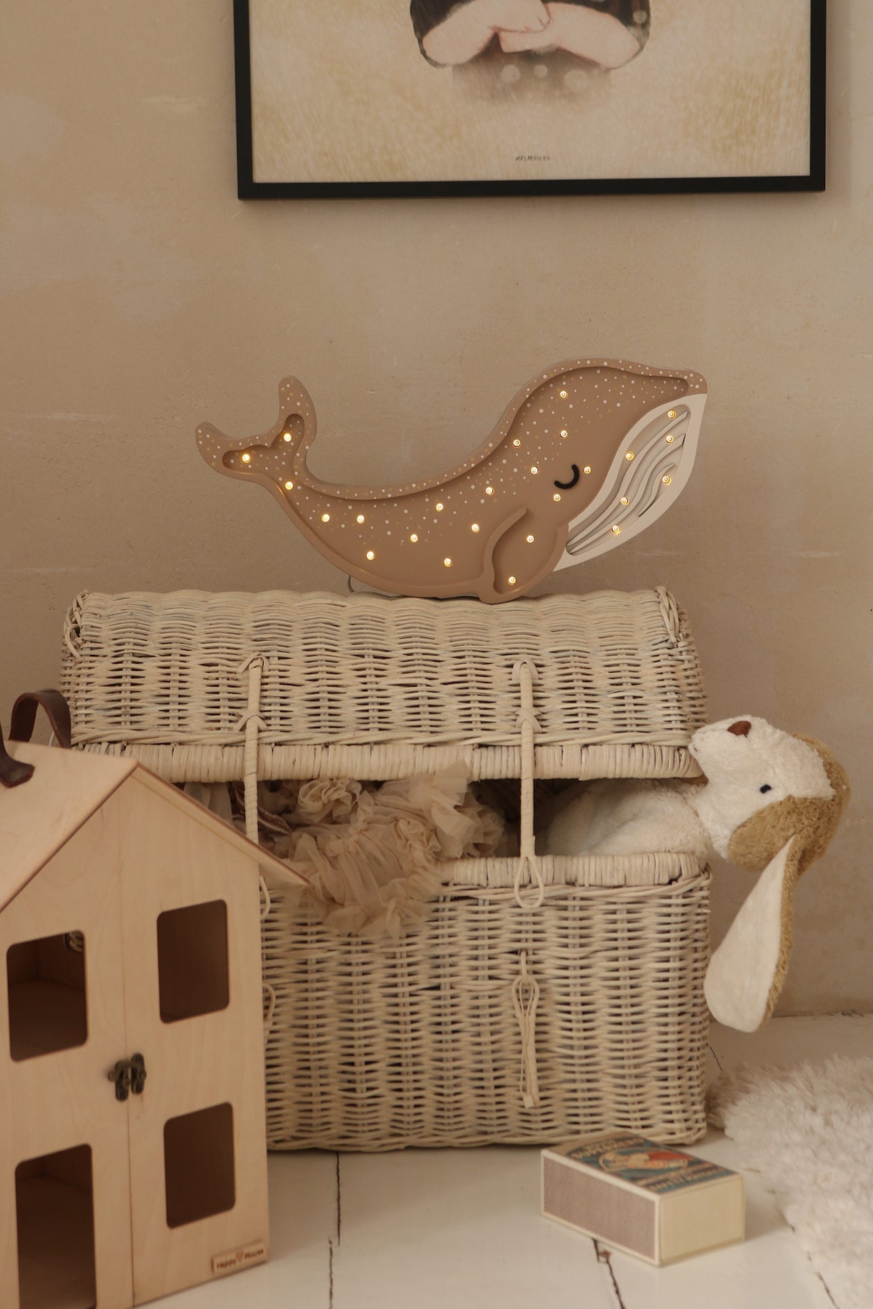 Lampka Nocna Wieloryb Little Lights | Cinamon Brown