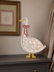 Little Lights Goose Night Light | Dusty Pink Bow