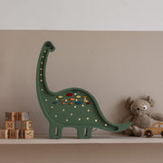 Holz-Nachtlicht Diplodocus Brontosaurus Dinosaurier Lampe Dino Kinderzimmer Deko Jungenzimmer Geschenkidee Jura Zauberglanz