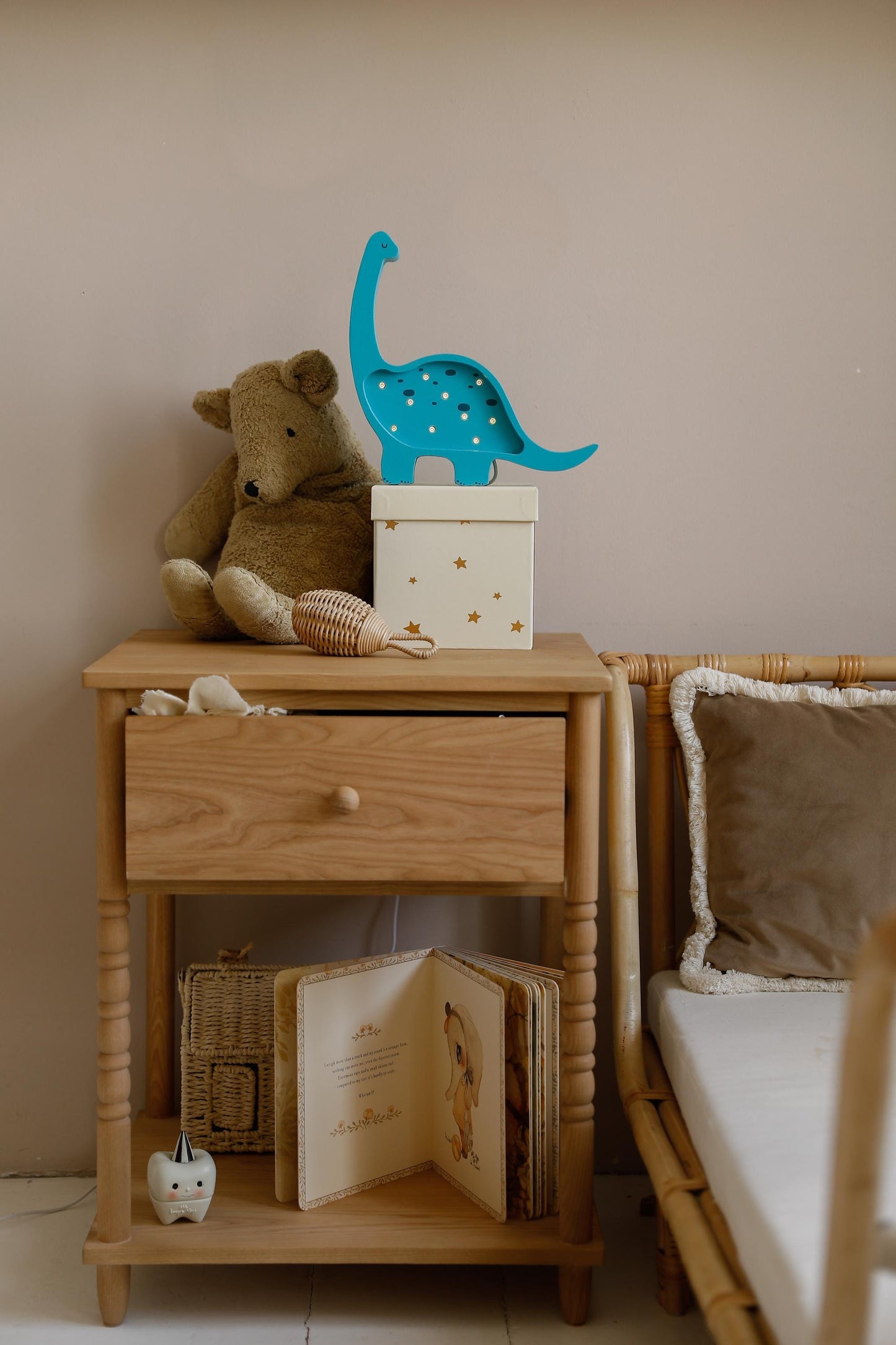 Wooden Diplodocus Night Light Dinosaur Lamp Handmade Kids Room Decor Baby Gift Blue Brontosaurus Boys Wall Decoration Nursery Jurassic Glow