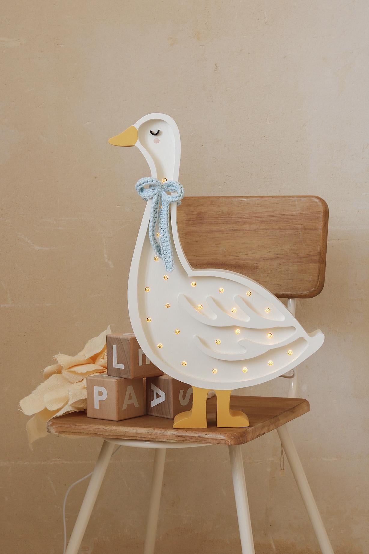 Holz Nachtlicht Weiße Gans Rustikale Kinderzimmerlampe Bauernhausstil Kinderzimmer Mädchen Deko Babyparty Geschenk Lustige Boho Ente Wandlampe Bauernhaus