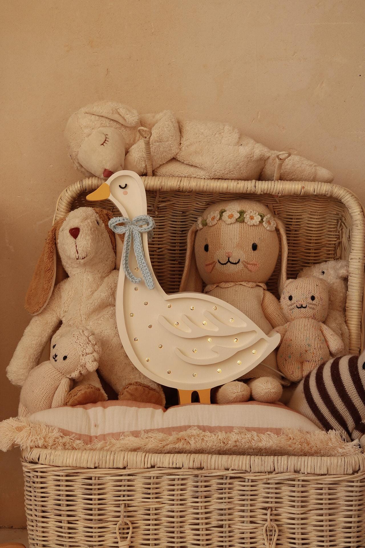 Holz Nachtlicht Weiße Gans Rustikale Kinderzimmerlampe Bauernhausstil Kinderzimmer Mädchen Deko Babyparty Geschenk Lustige Boho Ente Wandlampe Bauernhaus