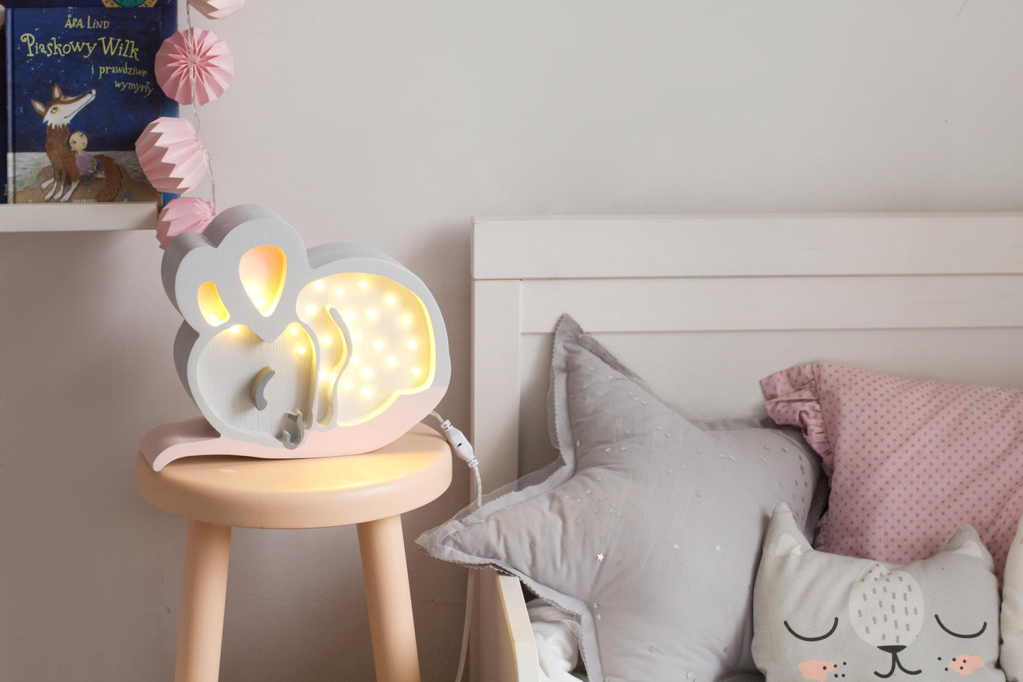 Bezauberndes Mäuse-Nachtlicht, Holz-Kinderzimmerlampe für Babyzimmer, Babyparty-Geschenk, Mädchenzimmer-Deko, holzige, skurrile, von der Natur inspirierte Raumdekoration