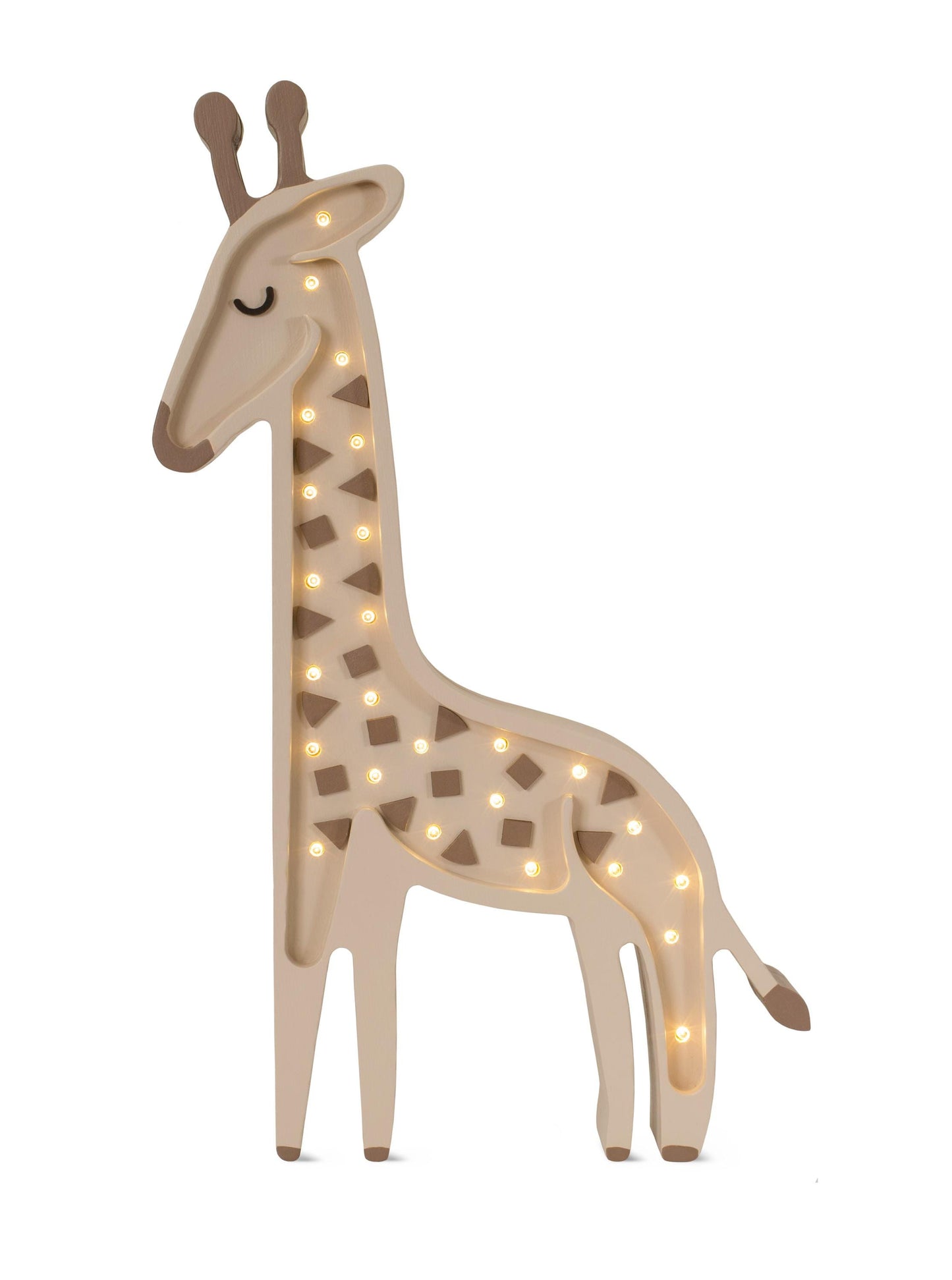 Holz-Giraffen-Nachtlicht Safari-Deko für Kinderzimmer Handgefertigte Lampe Dschungel Boho Wandlampe Kinderzimmerlampe Jungen Afrikanisches Tier Beige Braun