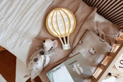 Wooden Hot Air Balloon Lamp Night Light Nursery Wall Decor Montessori Room Gift Adventurous Boy Little Traveler Retro Yellow Mustard Boys