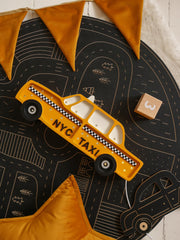 NYC Taxi Nachtlicht, Holzauto-Lampe für Jungenzimmer, Gelbes Taxi, Urbane Deko, Geschenk für Autofans, New York City Zimmerdekoration, Pop-Art-Stil