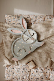 Holz-Hasen-Nachtlicht, Waldmotiv, Kinderzimmer, Wald-Dekorlampe für Babyzimmer, Boho-grauer Hase, Mädchen, Wald-Pastell-Dekoration, Grau