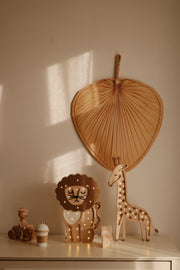 Holz-Giraffen-Nachtlicht Safari-Deko für Kinderzimmer Handgefertigte Lampe Dschungel Boho Wandlampe Kinderzimmerlampe Jungen Afrikanisches Tier Beige Braun