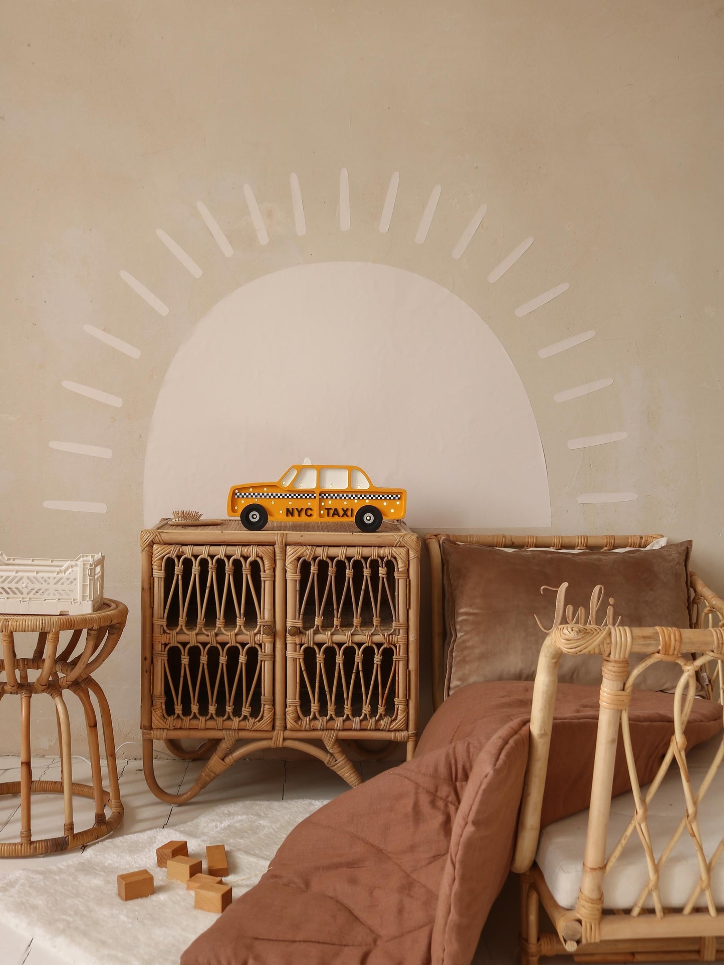NYC Taxi Nachtlicht, Holzauto-Lampe für Jungenzimmer, Gelbes Taxi, Urbane Deko, Geschenk für Autofans, New York City Zimmerdekoration, Pop-Art-Stil