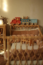 Holzeisenbahn-Nachtlicht für Kinder – Handgemachte Kinderzimmerlampe Babyzimmerbeleuchtung – Babyparty-Geschenk Personalisierte Deko Jungenzimmer Tschu-Tschu-Bahn