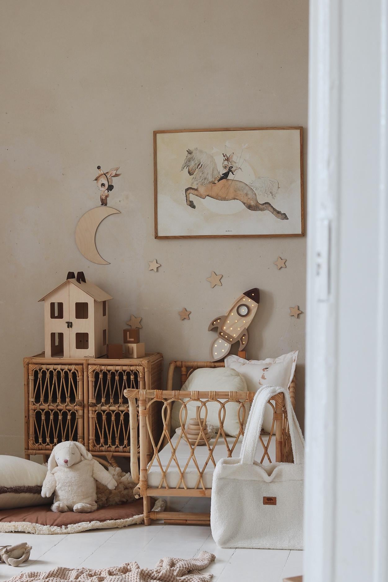 Wooden Space Ship Night Light Little Astronaut Kids Room Space Theme Brown Lamp Explorer Personalized Decor Cosmic Rocket Boys Room Galactic