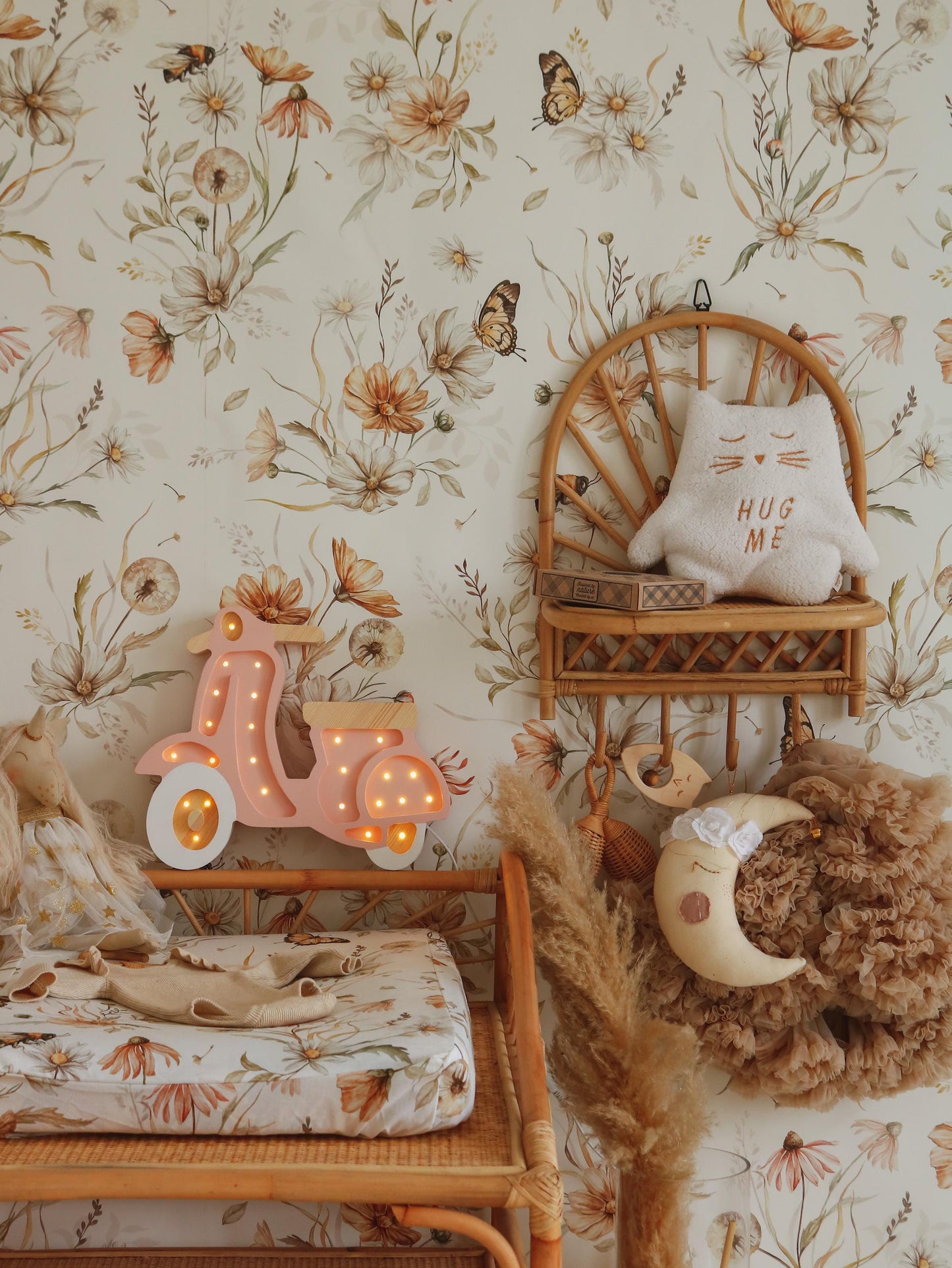 Bezaubernde Roller-Lampe für Kinderzimmer-Deko – Handgemachtes Retro-Abenteuer-Thema für Kinderzimmer – Handgefertigte Holz-Kinderzimmerlampe Vespa Italien Liebhaber