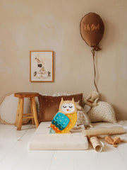 Hölzerne Eulennachtlicht Waldlampe für Kinderzimmer Walddekor Kinderzimmer Senf-Lampe Nachttischlampe Babyzimmer Waldthema Zimmer