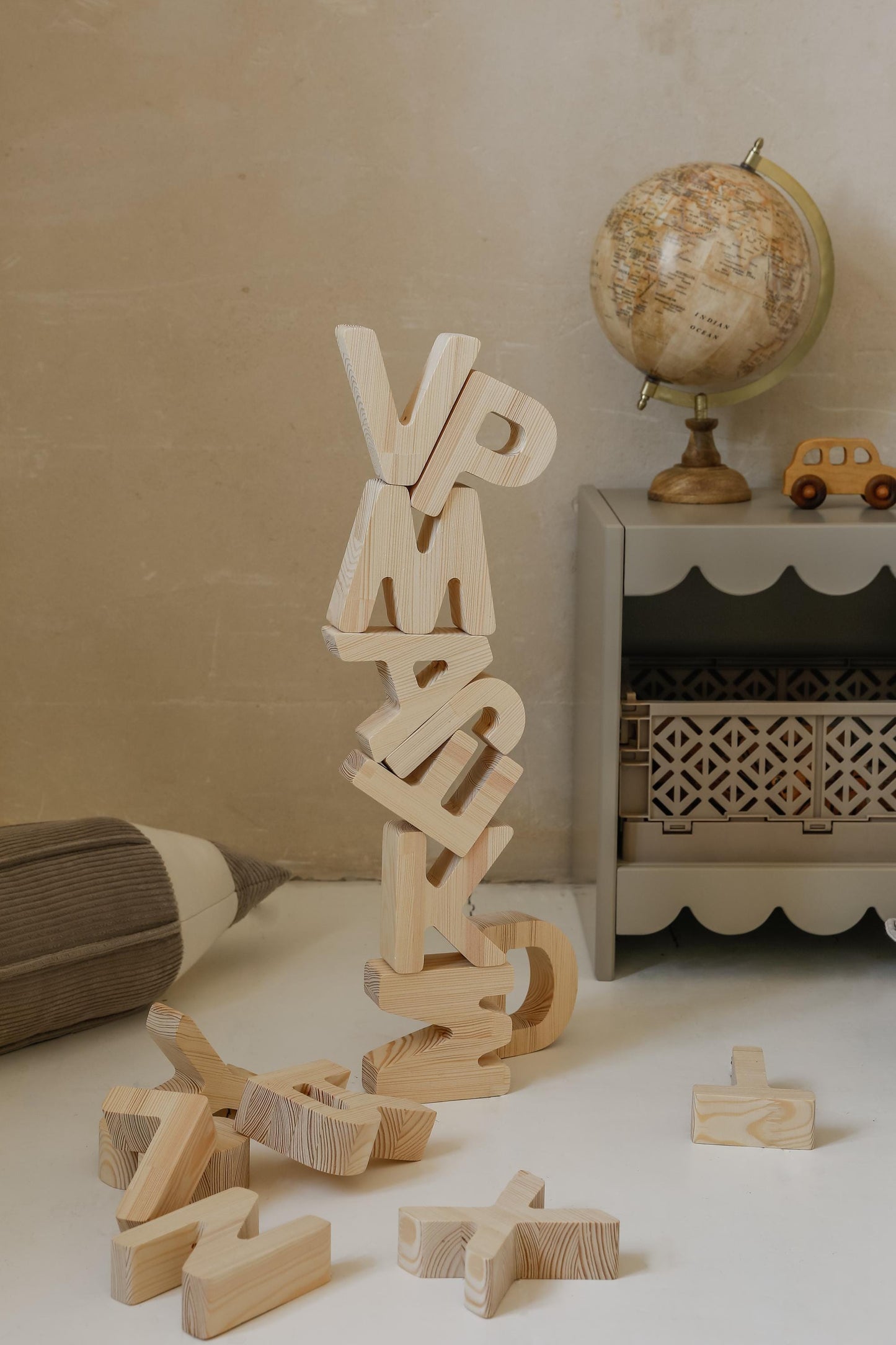 Personalized Wooden Letter Decorative Alphabet for Kids' Room Wall or Shelf Name Sign Custom Word Initial Gift for Baby Child Nursery Decor