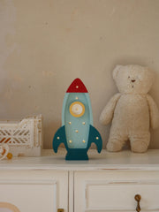 Weltraumraketen-Nachtlicht für kleine Astronauten Kinderzimmer Weltraum-Themenlampe für kleine Entdecker Weltraumabenteuer-Dekoration Kosmisches Jungenzimmer Galaktisch