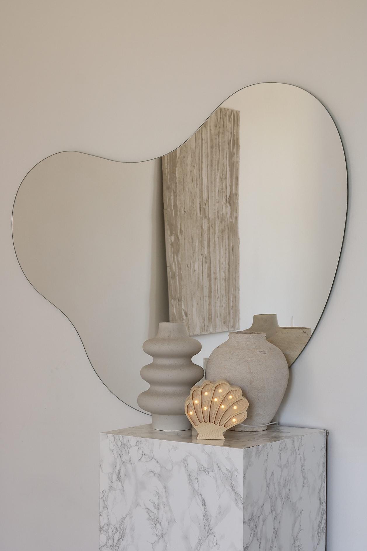 Muschel-Nachtlicht aus Holz, pinkfarbene Lampe für Meerjungfrauen-Zimmer, Kinderzimmer, Ozean-Thema-Deko, Küsten-Kinderzimmer-Deko, Boho-Stil, Ozean-inspiriert, Bali-Stil
